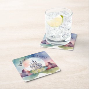 Porta-copo De Papel Quadrado Fairy Tale Castle Party