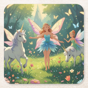 Porta-copo De Papel Quadrado Fairy Wonderland Collection
