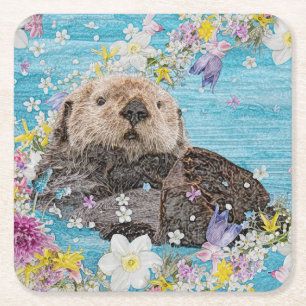 Porta-copo De Papel Quadrado Fairytale Otter no Rio das Flores