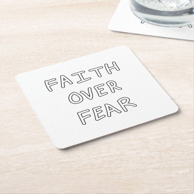 Porta-copo De Papel Quadrado Faith over Fear (Inclinado)