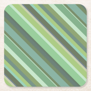 Porta-copo De Papel Quadrado Faixa diagonal verde-oliva
