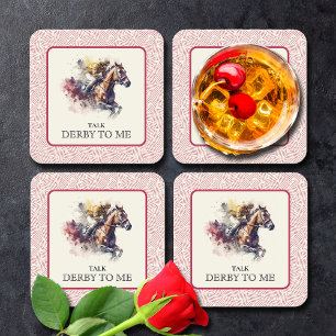 Porta-copo De Papel Quadrado Fale Derby para Mim Race Horse Red