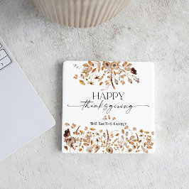 Porta-copo De Papel Quadrado Fall Leaves Thanksgiving Dinner