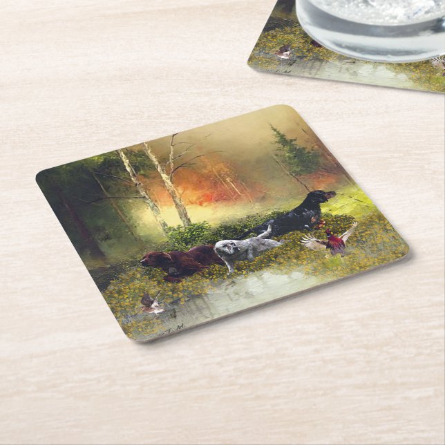 Porta-copo De Papel Quadrado Família Setters (Inclinado)