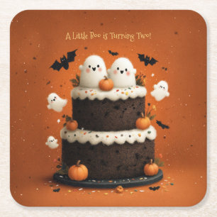 Porta-copo De Papel Quadrado Fantasma de Halloween Fofo Um Pequeno Boo 
