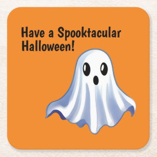 Porta-copo De Papel Quadrado Fantasma do Bom Halloween