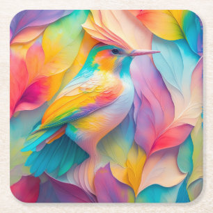 Porta-copo De Papel Quadrado Fantasy Birds Silk Bird