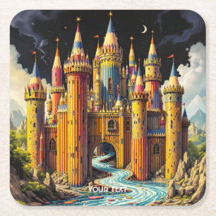 Porta-copo De Papel Quadrado Fantasy Cute Castle De Lápis