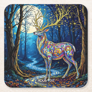 Porta-copo De Papel Quadrado Fantasy Cute Deer Starlight Antlers