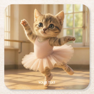 Porta-copo De Papel Quadrado Fantasy Cute Kitten Small Ballerina