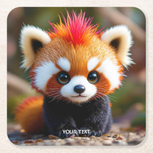 Porta-copo De Papel Quadrado Fantasy Cute Panda Red Hai