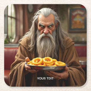 Porta-copo De Papel Quadrado Fantasy Cute Wizard Onion Rings