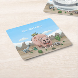 Porta-copo De Papel Quadrado Fantasy Dinossauros