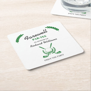 Porta-copo De Papel Quadrado Farewell Retirement Golf Club Wreath Themed Party