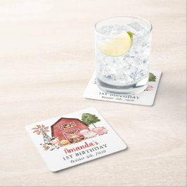 Porta-copo De Papel Quadrado Farm Animals, Cute Animals, Barn, First Birthday