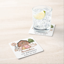 Porta-copo De Papel Quadrado Farm Animals, Cute Animals, Barn, First Birthday