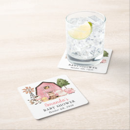 Porta-copo De Papel Quadrado Farm Animals, Cute Animals, Pink Barn, Baby Shower