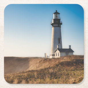 Porta-copo De Papel Quadrado Faróis   Farol Chefe Yaquina Oregon