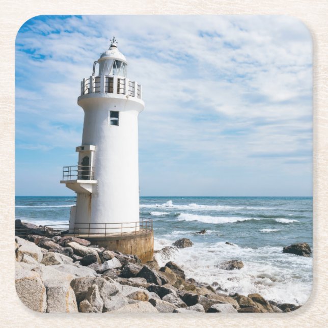 Porta-copo De Papel Quadrado Faróis | Farol de Toyohashi (Frente)