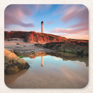 Porta-copo De Papel Quadrado Faróis Mar-Light Lossiemouth Scotland