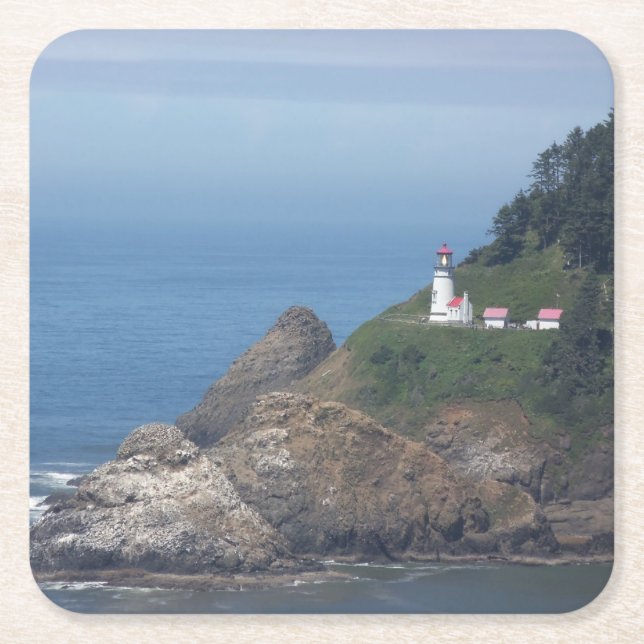 Porta-copo De Papel Quadrado Farol de Oregon (Frente)