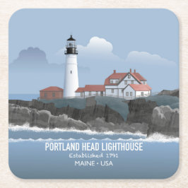 Porta-copo De Papel Quadrado Farol de Portland Head