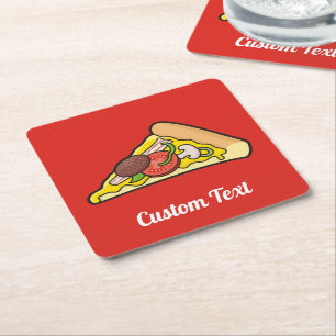 Porta-copo De Papel Quadrado Fatia de pizza