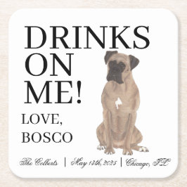 Porta-copo De Papel Quadrado Fawn Mask Boxer Wedding