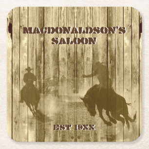 Porta-copo De Papel Quadrado Fazenda de cowboy ocidental temida