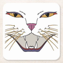 Porta-copo De Papel Quadrado Feisty Cat Lover