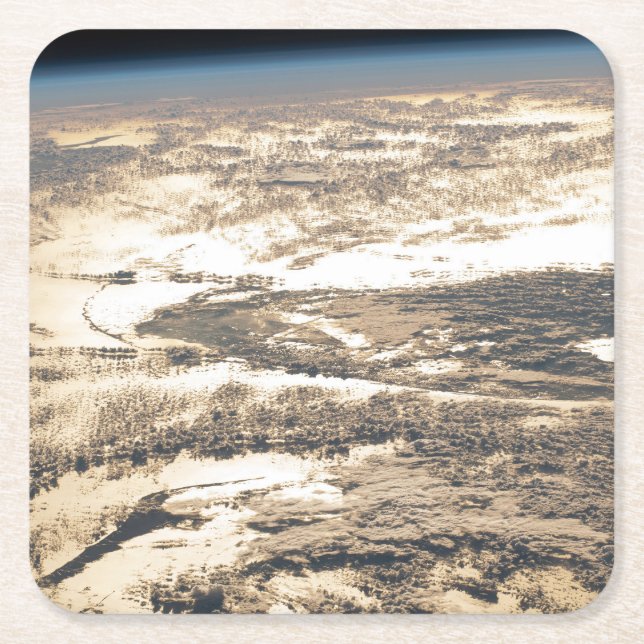 Porta-copo De Papel Quadrado Feixes De Sol Ao Largo Do Oceano Atlântico (Frente)