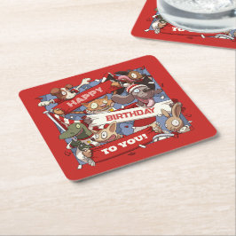 Porta-copo De Papel Quadrado Feliz aniversário Fãs de Esportes Animais acenando
