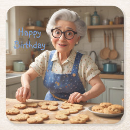 Porta-copo De Papel Quadrado Feliz Aniversário Gramma