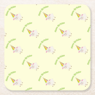 Porta-copo De Papel Quadrado Feliz Aniversário Lamb