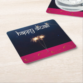 Porta-copo De Papel Quadrado Feliz Diwali com espasmos - Porta copos de papel