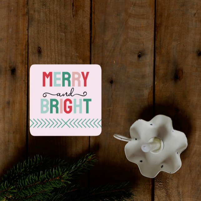 Porta-copo De Papel Quadrado Feliz e Natal brilhante (Criador carregado)