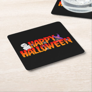 Porta-copo De Papel Quadrado Feliz Halloween Graphic
