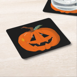 Porta-copo De Papel Quadrado Feliz Halloween Jack O Lanterna Arte Ilustrativa