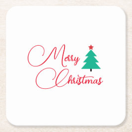 Porta-copo De Papel Quadrado Feliz Natal