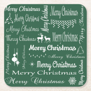 Porta-copo De Papel Quadrado Feliz Natal