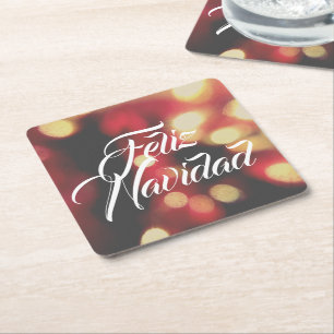 Porta-copo De Papel Quadrado Feliz Navidad