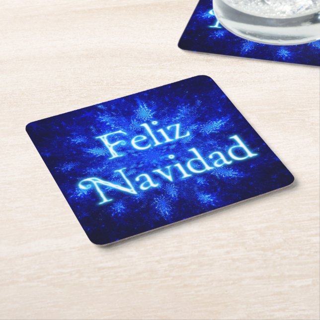 Porta-copo De Papel Quadrado Feliz Navidad - Snowburst (Inclinado)