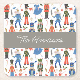 Porta-copo De Papel Quadrado Feliz Nutcracker Personalizado Natal