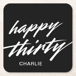 Porta-copo De Papel Quadrado Feliz Trinta e Moderno aniversário de 30 anos Pret
