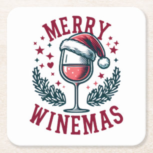 Porta-copo De Papel Quadrado Feliz Vinho Engraçado Natal Drenadores de Vinho De