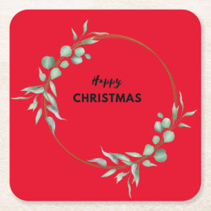 Porta-copo De Papel Quadrado Felizes portas copos de papel de Natal