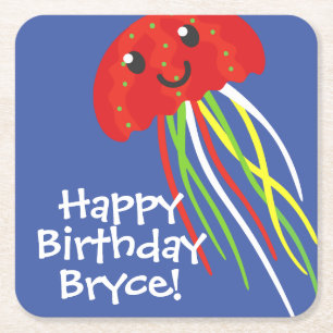 Porta-copo De Papel Quadrado Felizes Portas copos de papel personalizadas para