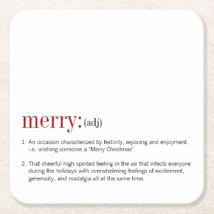 Porta-copo De Papel Quadrado Feriado de Definição de Feliz de Natal