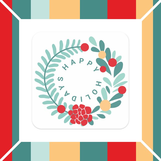 Porta-copo De Papel Quadrado Feriados Felizes do Vibe de Feriados (Criador carregado)