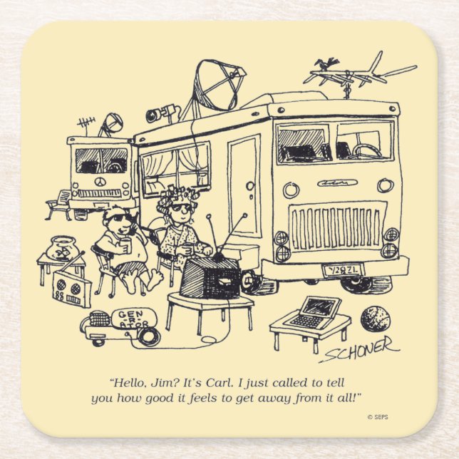 Porta-copo De Papel Quadrado Férias Familiares (Frente)